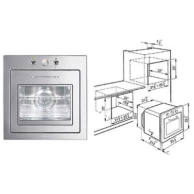 Smeg 24-inch, 2.13 cu. ft. Built-in Single Wall Oven with Convection FU67-5 IMAGE 2