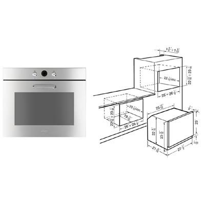 Smeg 27-inch, 3 cu. ft. Built-in Single Wall Oven with Convection SC770U IMAGE 2