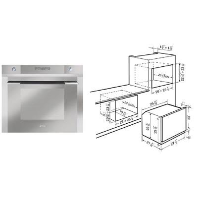 Smeg 27-inch, 3 cu. ft. Built-in Single Wall Oven with Convection SC712U IMAGE 2