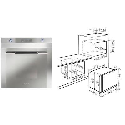 Smeg 24-inch, 2.23 cu. ft. Built-in Single Wall Oven with Convection SCP111U2 IMAGE 2