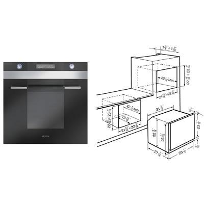 Smeg 24-inch, 2.23 cu. ft. Built-in Single Wall Oven with Convection SCP111NU2 IMAGE 2