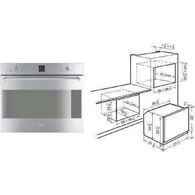 Smeg 27-inch, 3 cu. ft. Built-in Single Wall Oven with Convection SC709XU IMAGE 2