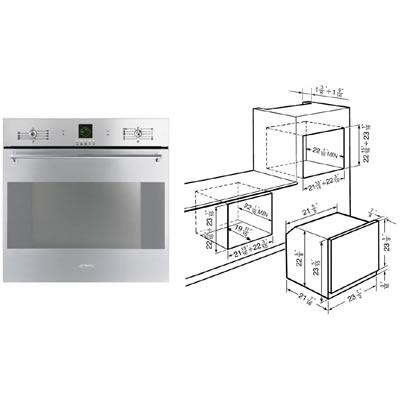 Smeg 24-inch, 2.23 cu. ft. Built-in Single Wall Oven with Convection SCP160XU IMAGE 2