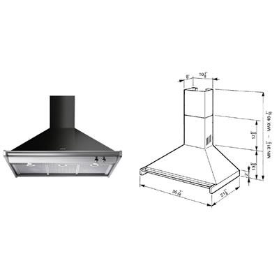 Smeg 36-inch Wall Mount Range Hood KD90NU IMAGE 2