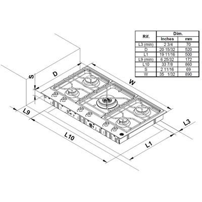 Bertazzoni 36-inch Built-In Gas Cooktop PM36500X IMAGE 3