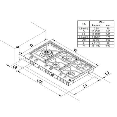 Bertazzoni 36-inch Built-In Gas Cooktop PM365SOX IMAGE 3