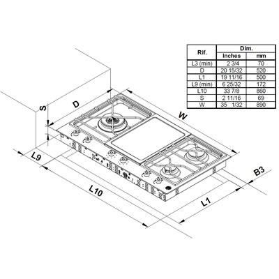 Bertazzoni 36-inch Built-In Gas Cooktop PM363GX IMAGE 2