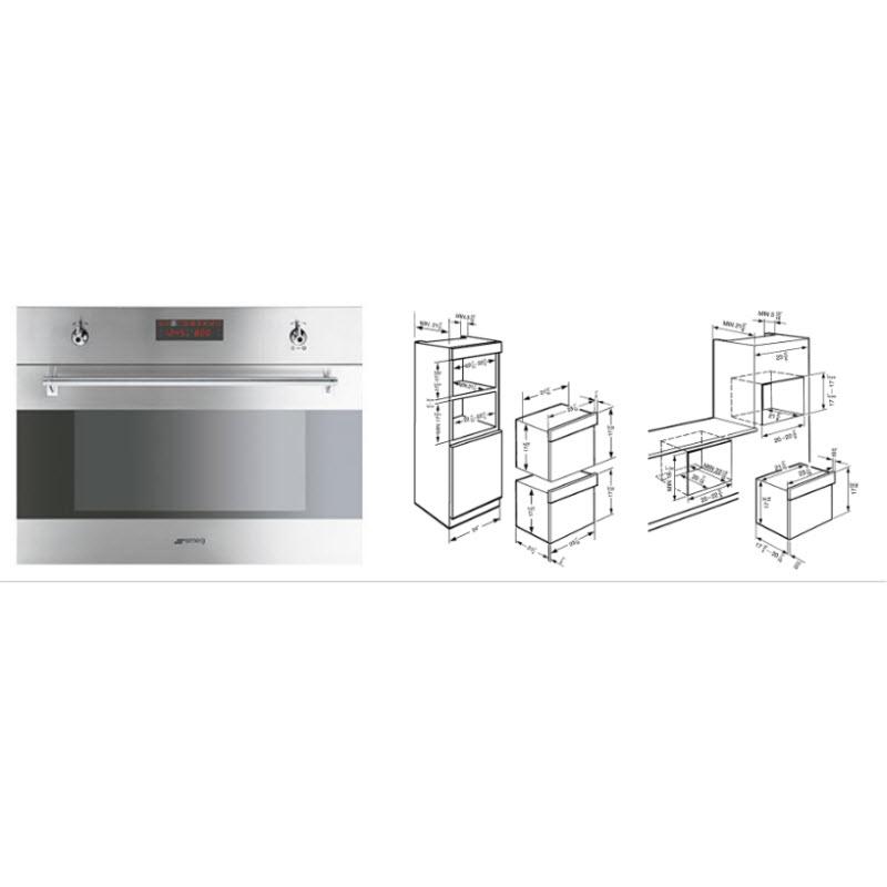 Smeg 24-inch, 1.2 cu. ft. Built-in Single Speed Oven with Convection SU45MCX IMAGE 2