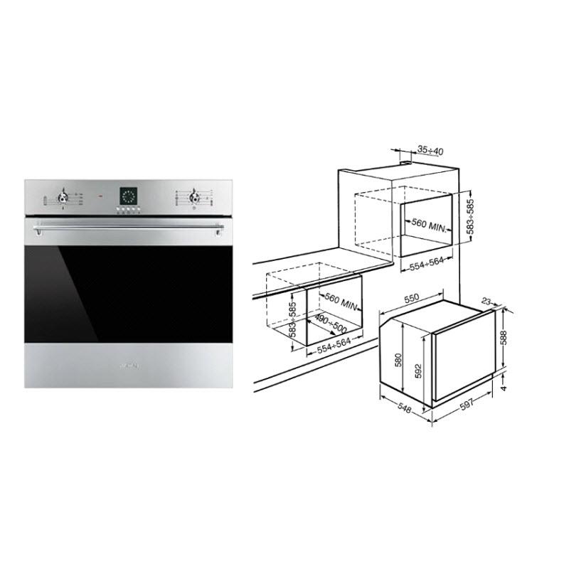 Smeg 24-inch, 2.8 cu. ft. Built-in Single Wall Oven with Convection SF399XU IMAGE 3