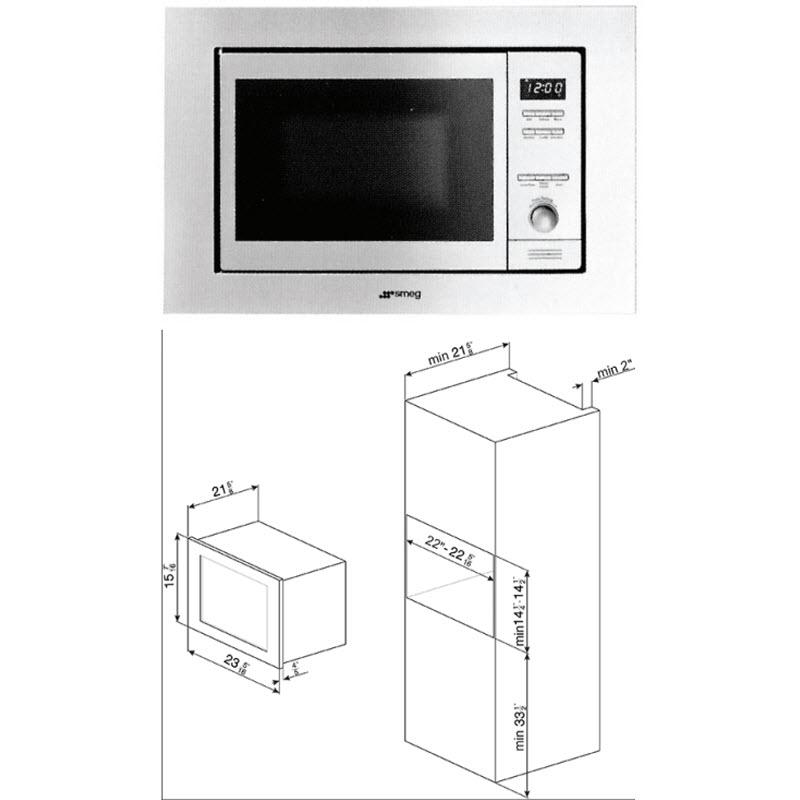 Smeg 24-inch, 1.6 cu. ft. Built-In Microwave Oven MI20UX IMAGE 3