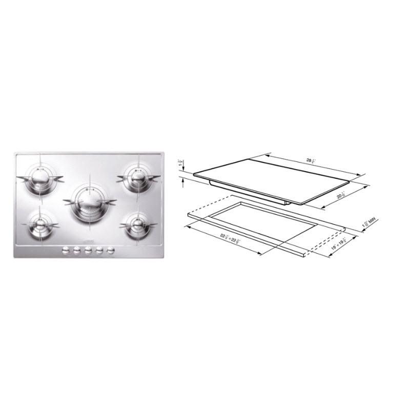 Smeg 27-inch Built-In Gas Cooktop PU75ES IMAGE 2