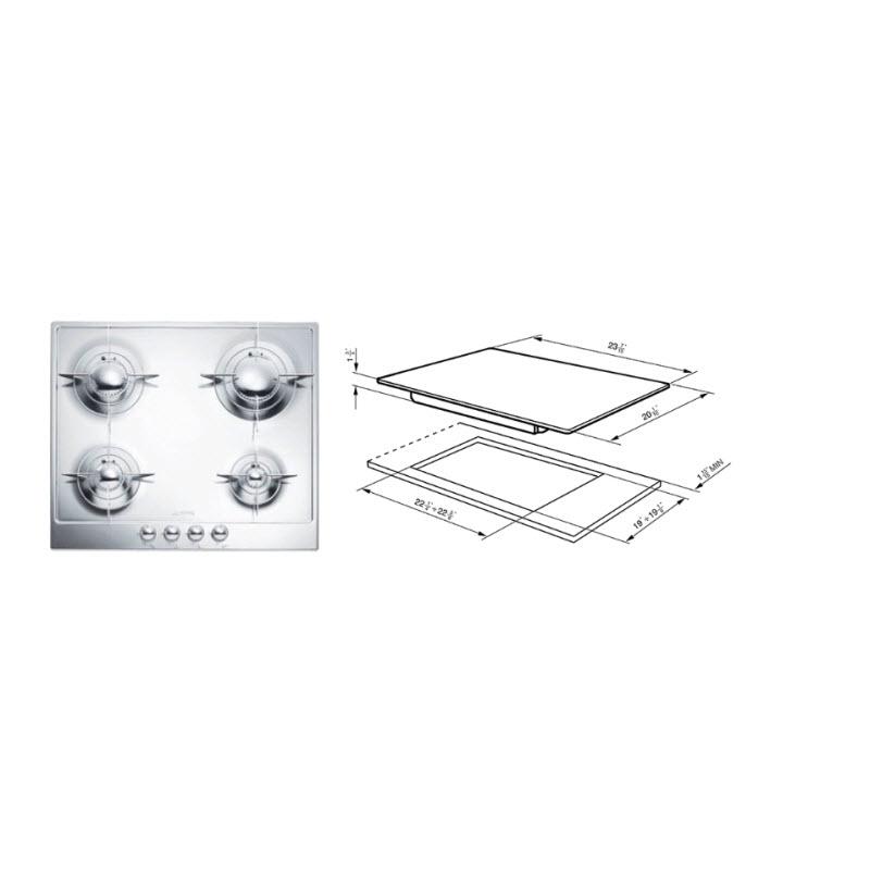 Smeg 24-inch Built-In Gas Cooktop PU64ES IMAGE 3