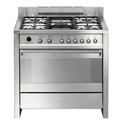 Smeg 36-inch Freestanding Dual-Fuel Range A1PXU IMAGE 1