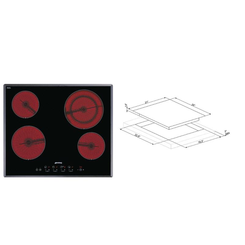 Smeg 24-inch Built-In Electric Cooktop S2641TCU IMAGE 3