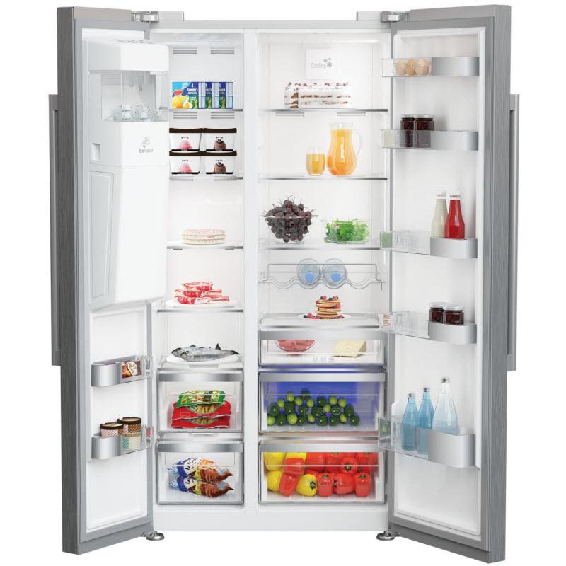 Blomberg 36-inch, 19.3 cu. ft. Side-by-Side Refrigerator with Ice and Water BSBS 2230 SS IMAGE 3