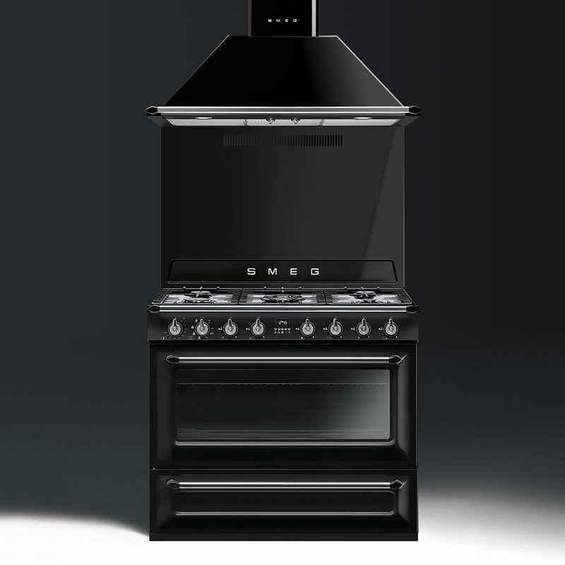 Smeg 36-inch Freestanding Dual-Fuel Range TRU90BL IMAGE 2