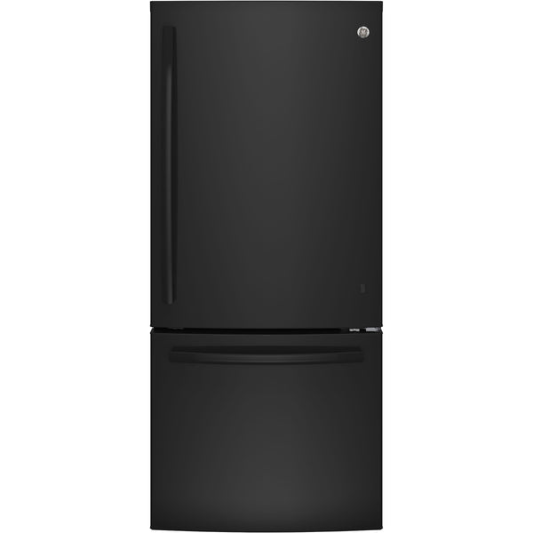 GE 30-inch, 21 cu.ft. Freestanding Bottom Freezer Refrigerator with LED Lighting GBE21AGKBB IMAGE 1