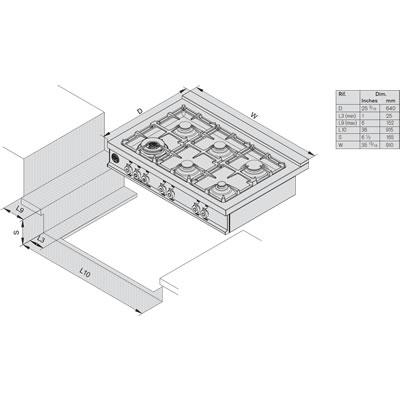 Bertazzoni 36-inch Gas Rangetop CB36600XLP IMAGE 2