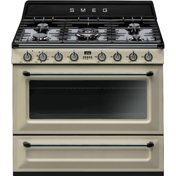 Smeg 36-inch Freestanding Dual-Fuel Range TRU90P IMAGE 1