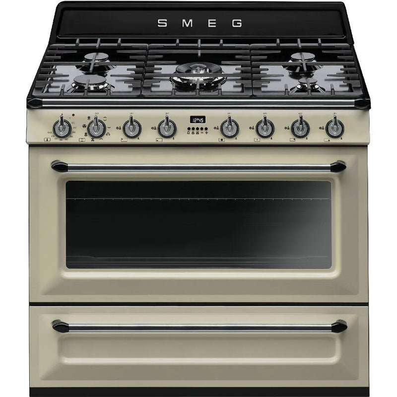 Smeg 36-inch Freestanding Dual-Fuel Range TRU90P IMAGE 1