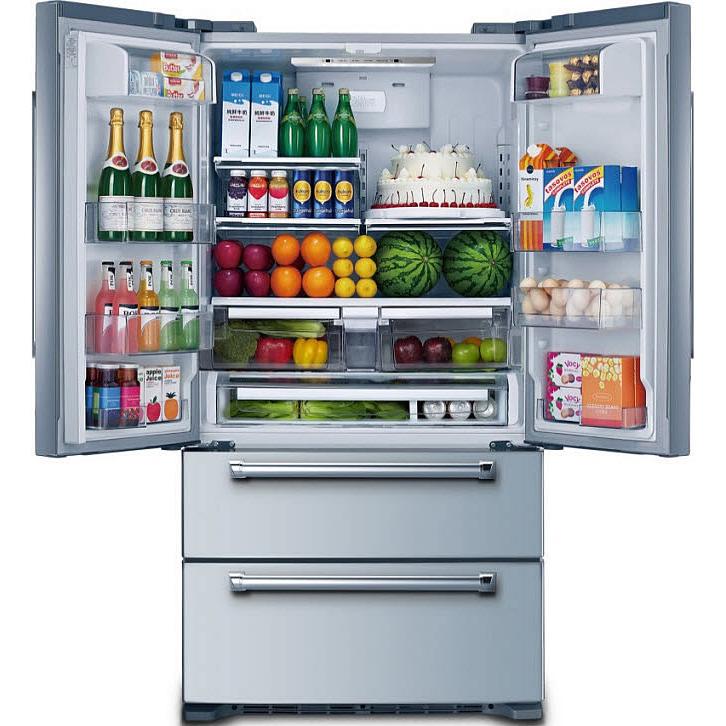 Bertazzoni 36-inch, 21 cu.ft. Freestanding French 4-Door Refrigerator with Automatic Ice Maker REF36X + MAS HK36 REF IMAGE 2