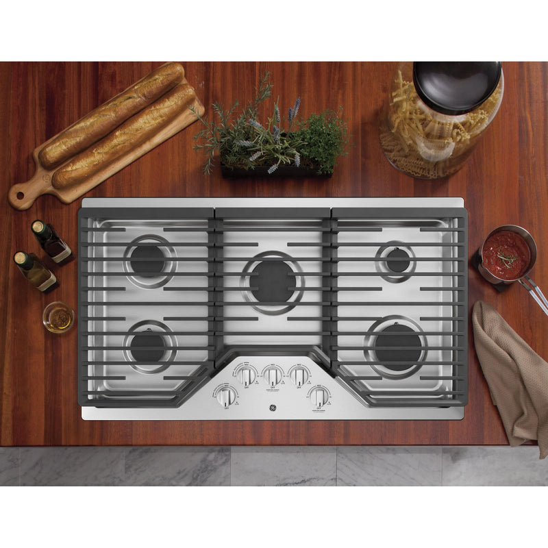 KitchenAid 36-inch Built-in Gas Cooktop with Griddle KCGS956ESS