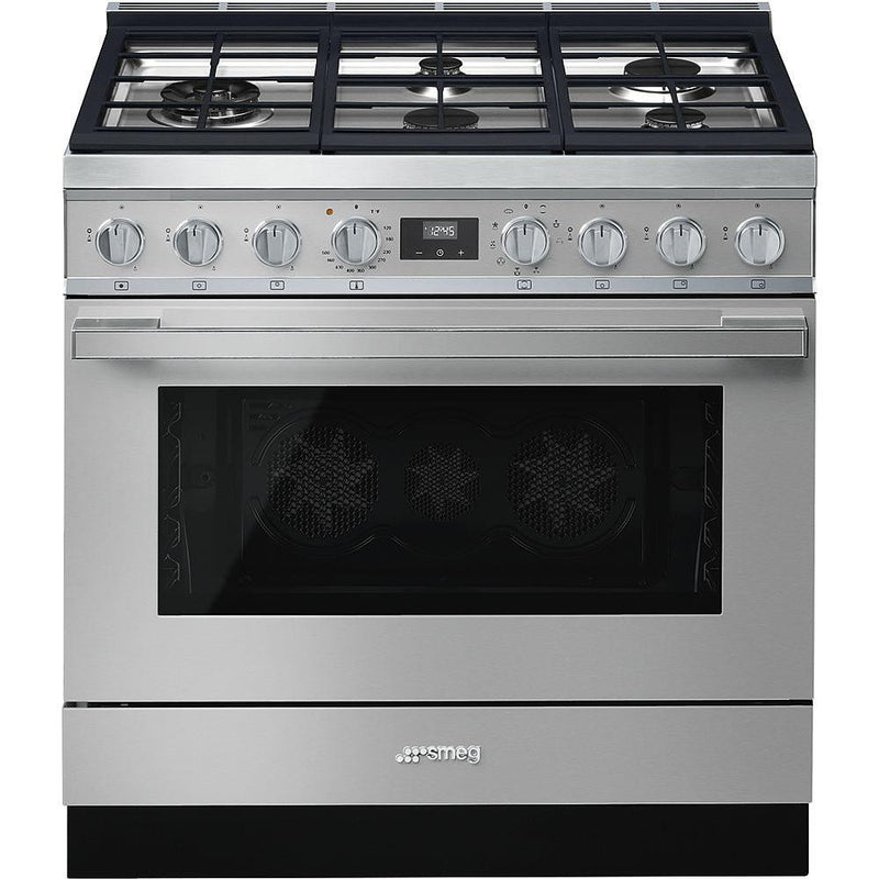 Smeg 36-inch Freestanding Dual-Fuel Range CPF36UGMX IMAGE 1