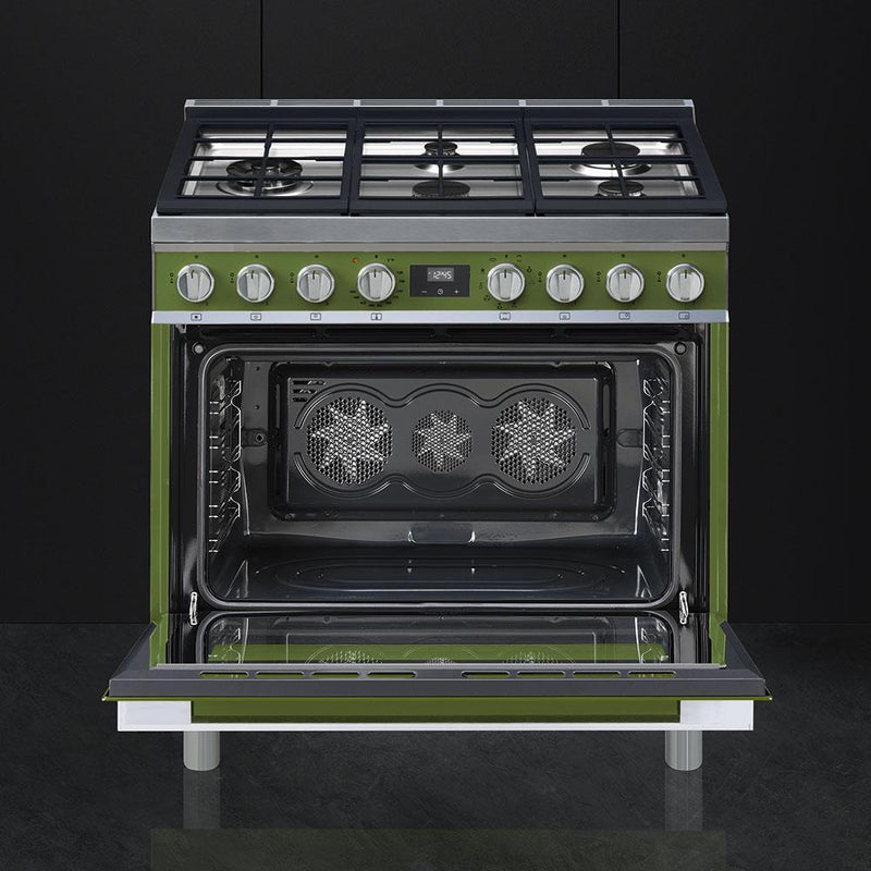 Smeg 36-inch Freestanding Dual-Fuel Range CPF36UGMOG IMAGE 2