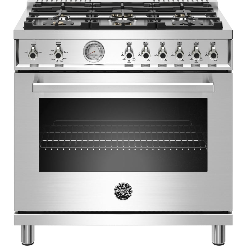 Bertazzoni 36-inch Freestanding gas Range with Convection PROF366GASXT IMAGE 1