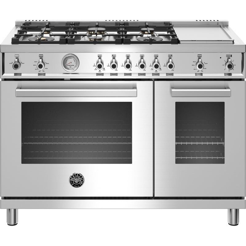 Bertazzoni 48-inch Freestanding Gas Range with Griddle PROF486GGASXT IMAGE 1