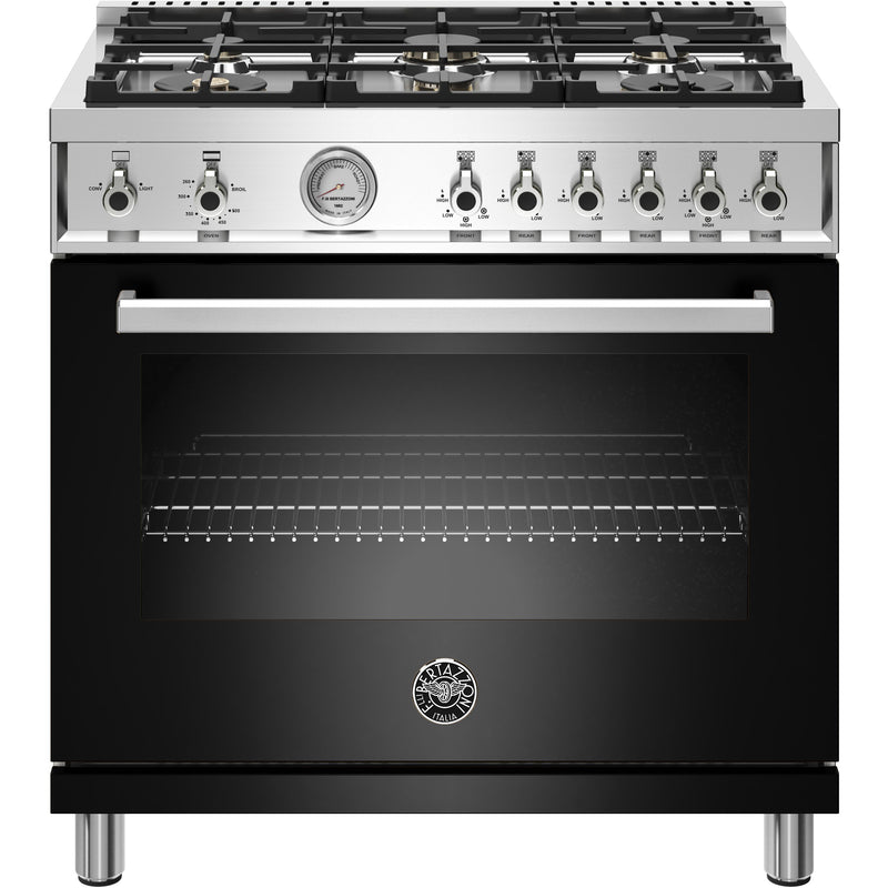 Bertazzoni 36-inch Freestanding Gas Range with Convection PROF366GASNET IMAGE 1