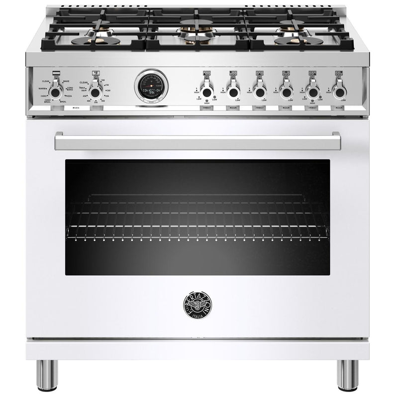 Bertazzoni 36-inch Freestanding Dual-Fuel Range with Convection PROF366DFSBIT IMAGE 1