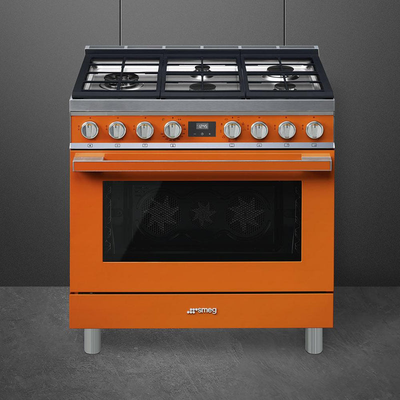 Smeg 36-inch Freestanding Dual-Fuel Range CPF36UGMOR IMAGE 2