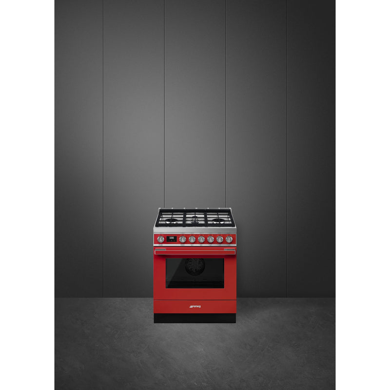 Smeg 30-inch Freestanding Dual-Fuel Range with True European Convection CPF30UGMR IMAGE 2