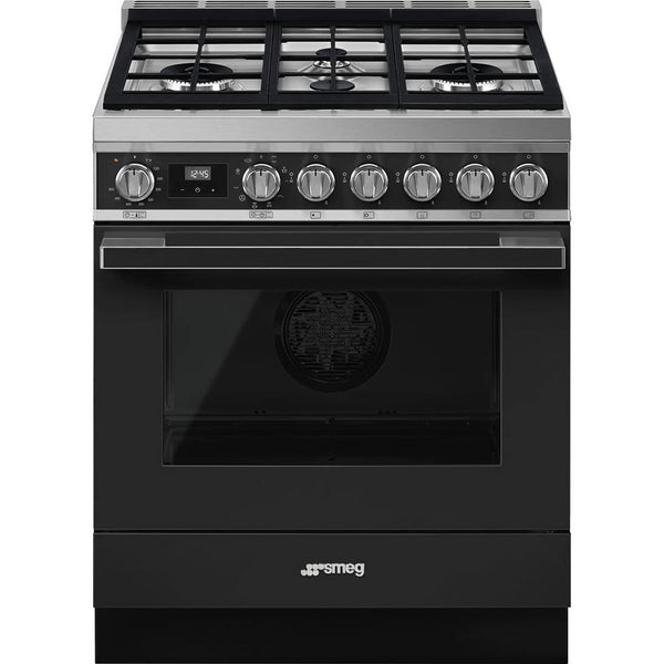 Smeg 30-inch Freestanding Dual-Fuel Range with True European Convection CPF30UGMAN IMAGE 1