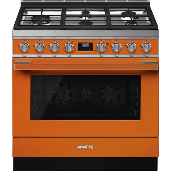 Smeg 36-inch Freestanding Gas Range with Triple Convection CPF36UGGOR IMAGE 1