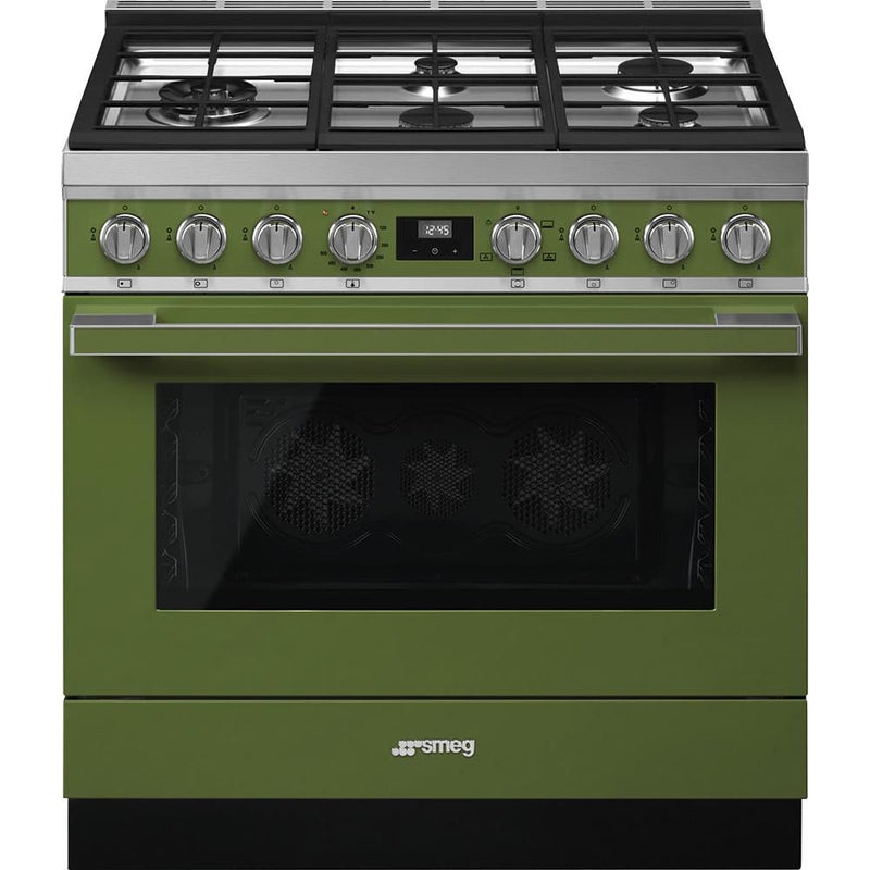 Smeg 36-inch Freestanding Gas Range with Triple Convection CPF36UGGOG IMAGE 1