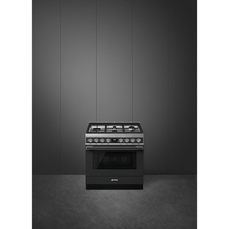 Smeg 36-inch Freestanding Gas Range with Triple Convection CPF36UGGAN IMAGE 2