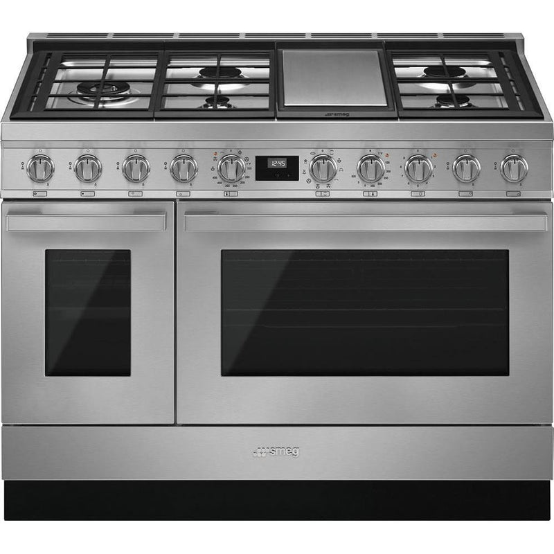 Smeg 48-inch Freestanding Dual-Fuel Range with True European Triple Convection CPF48UGMX IMAGE 1