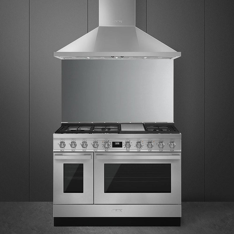 Smeg 48-inch Freestanding Dual-Fuel Range with True European Triple Convection CPF48UGMX IMAGE 3