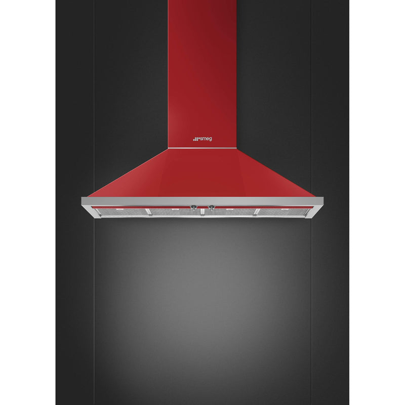 Smeg 48-inch Portofino Aesthetic Wall Mount Range Hood KPF48URD IMAGE 2