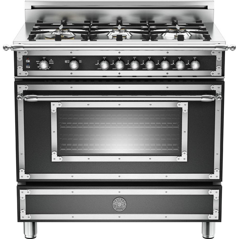 Bertazzoni 36-inch Freestanding Gas Range with Convection Technology HER36 6 GAS NE 01 IMAGE 1