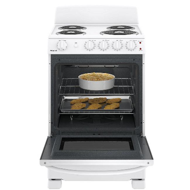 GE 24-inch Freestanding Electric Range with Sensi-Temp Technology JCAS300DMWW IMAGE 3