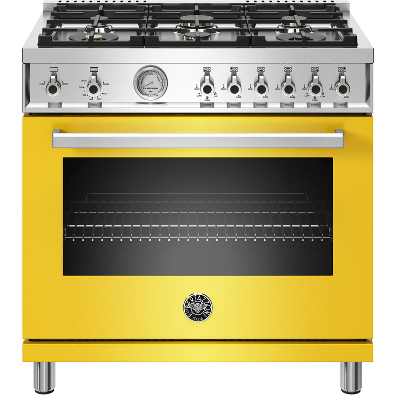 Bertazzoni 36-inch Freestanding Gas Range with Convection PROF366GASGITB BUILDER IMAGE 1