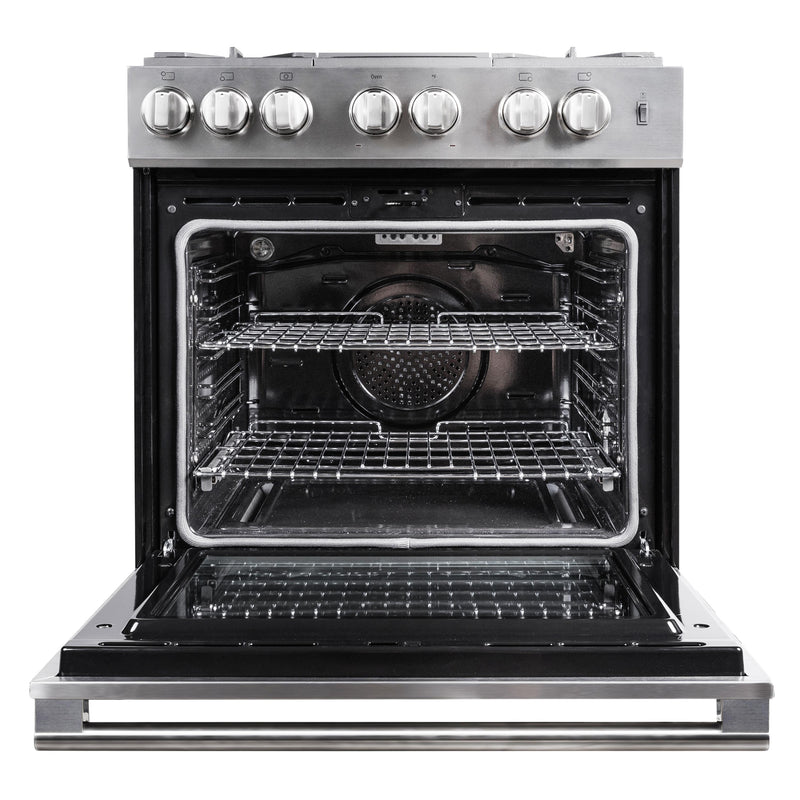 Blomberg 30-inch slide-in Dual Fuel Range with Convection Technology BDF30522CSS IMAGE 2