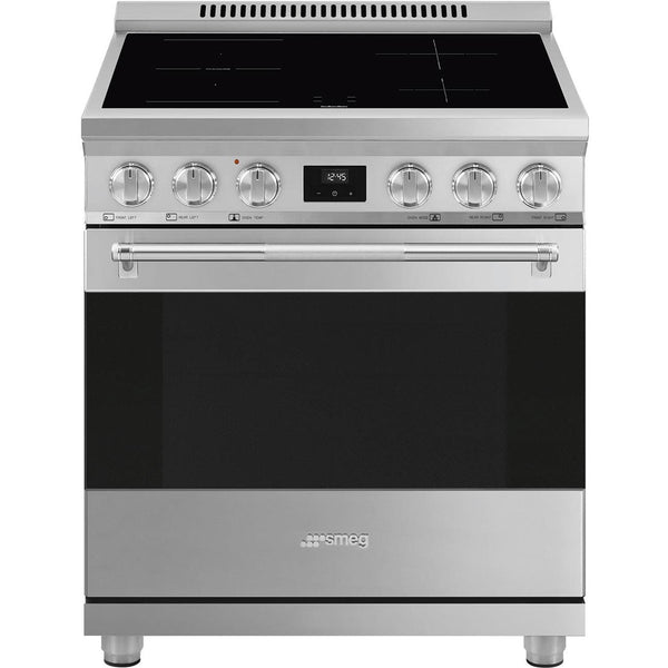 Smeg 30-inch Freestanding Induction Range with True European Convection SPR30UIMXSP IMAGE 1