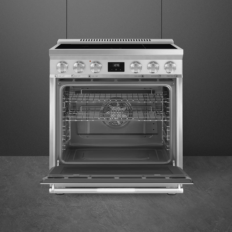 Smeg 30-inch Freestanding Induction Range with True European Convection SPR30UIMXSP IMAGE 2