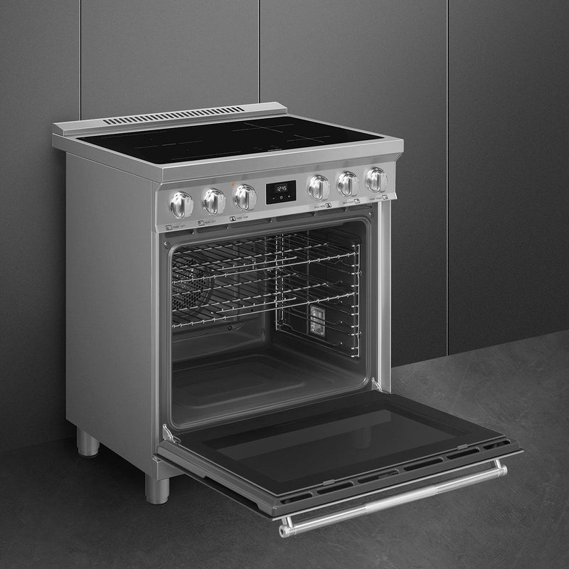 Smeg 30-inch Freestanding Induction Range with True European Convection SPR30UIMXSP IMAGE 4