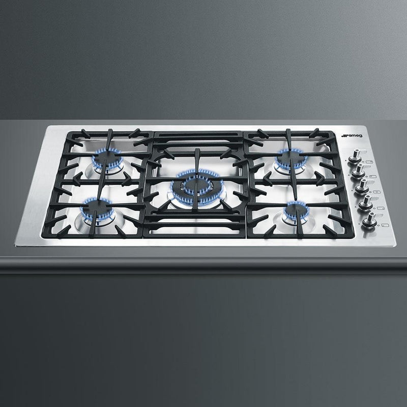 Smeg 36-inch Built-In Gas Cooktop PGFU36XBF IMAGE 2