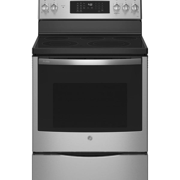 GE Profile 30-inch Freestanding Electric Range with True Convection Technology PCB900YVFS IMAGE 1